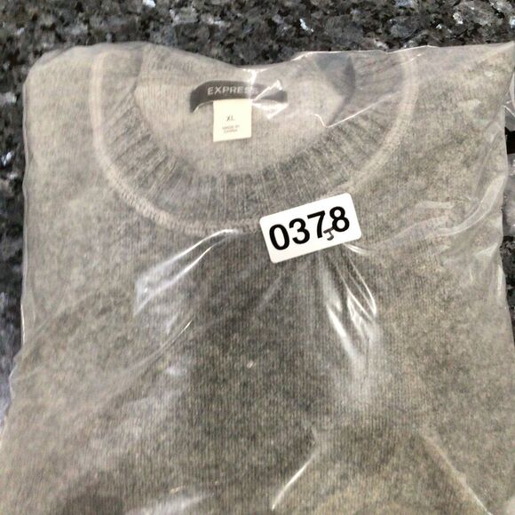 Men’s Express 100% Lambswool Grey Elbow Patch Sweater XL - Picture 9 of 9